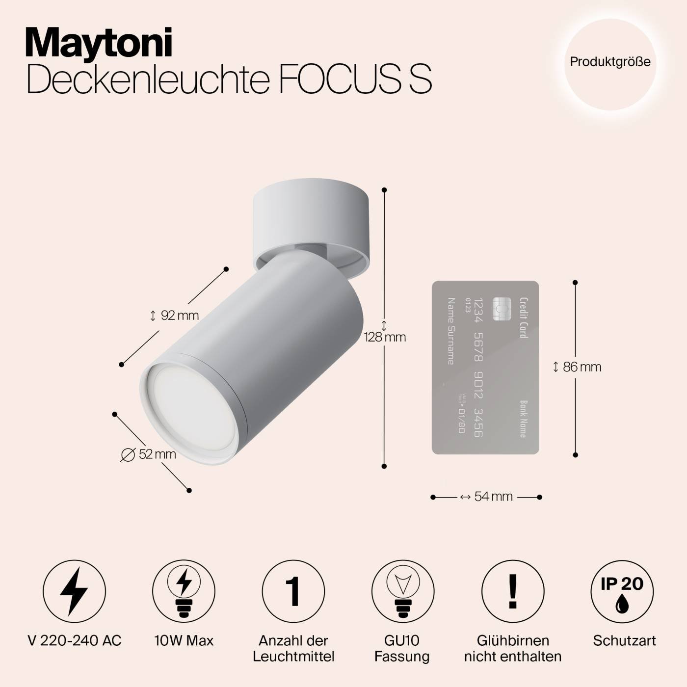 C050CL-U-1W Светильник спот Maytoni Focus S C050CL-U-1W