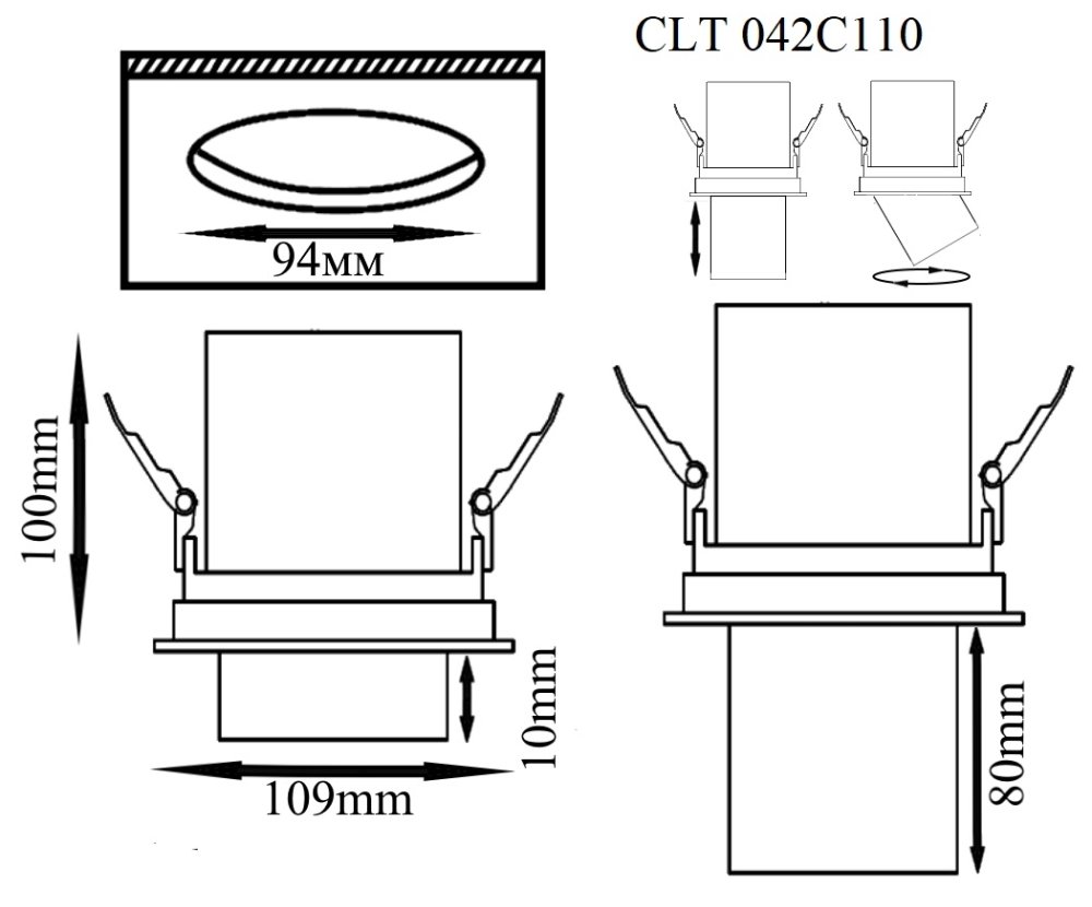CLT 042C110 WH Встраиваемый светильник Crystal Lux Clt 042 CLT 042C110 WH
