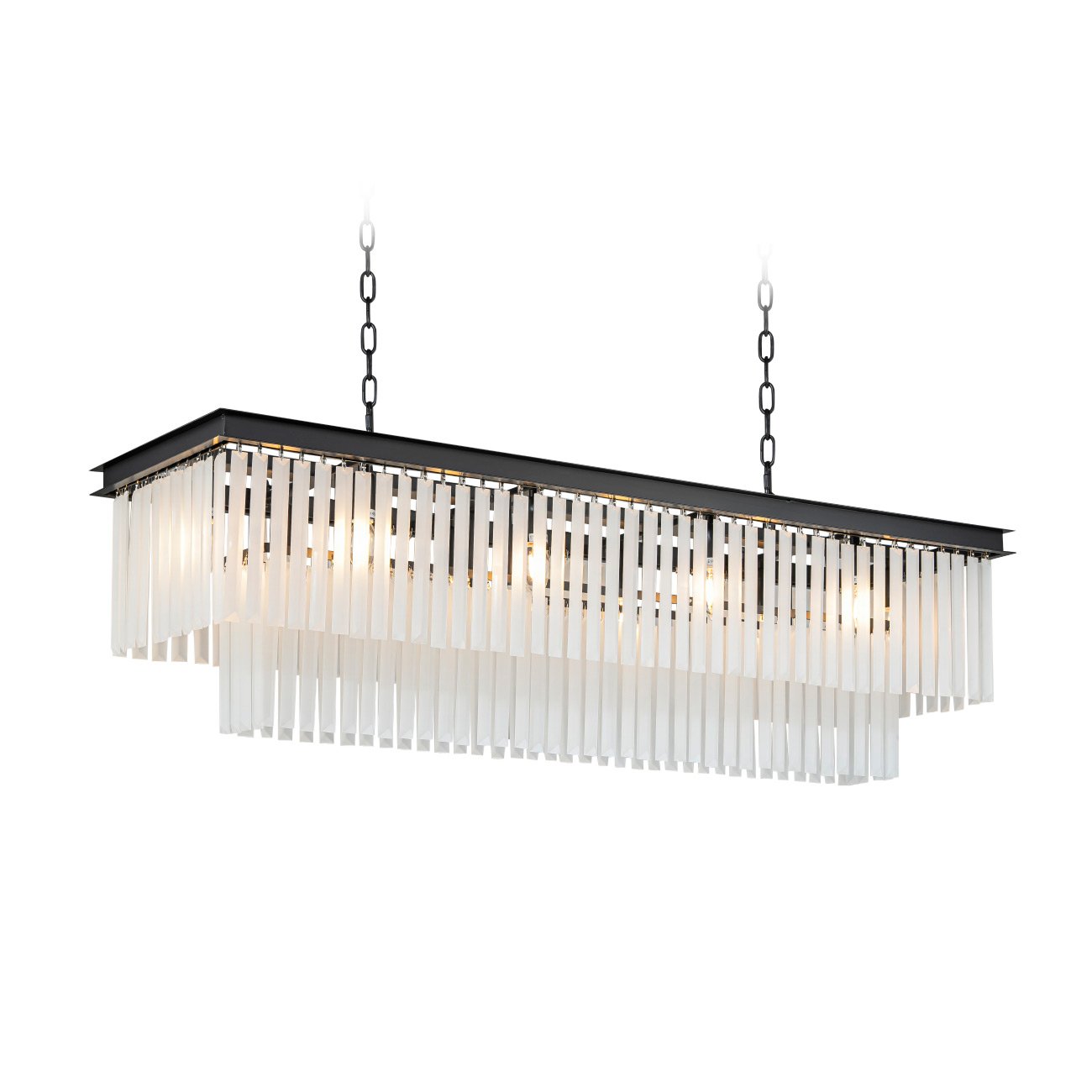 KR0387P-10C/P black/frost Подвесная люстра Delight Collection 1920s Odeon KR0387P-10C/P black/frost