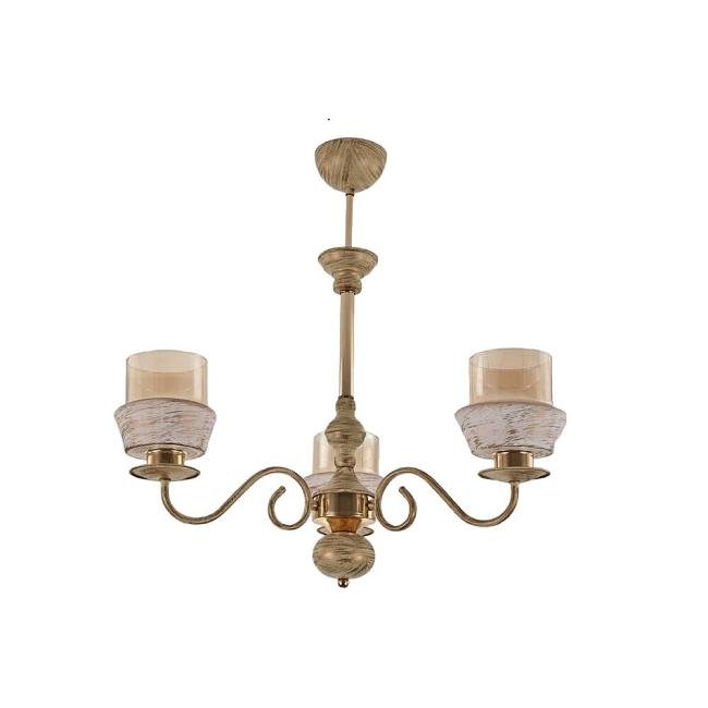 Потолочная люстра ЭкономСвет 13139 13139/3WG+FGD BR+WG