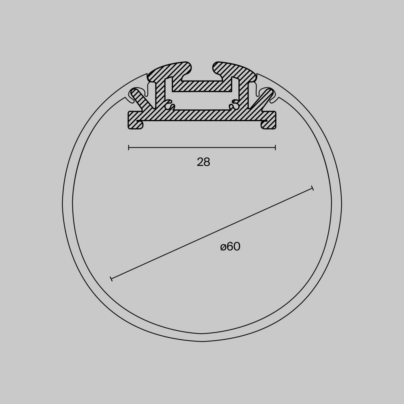 ALM-D60-S-2M Алюминиевый профиль подвесной Maytoni Алюминиевый профиль ALM-D60-S-2M