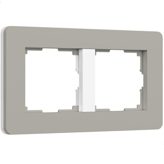 W0023067/ Рамка на 2 поста Split (дымчатый/белый, soft-touch) Рамка Werkel Split дымчатый/белый, soft-touch W0023067/ Рамка на 2 поста Split (дымчатый/белый, soft-touch)