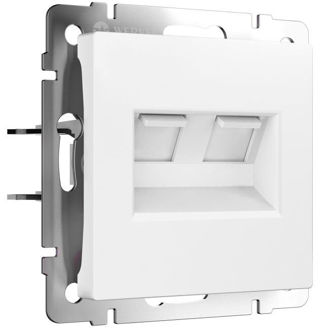 W1181161/ Розетка двойная Ethernet RJ-45 (белый матовый) Розетка Werkel W1181161/ Розетка двойная Ethernet RJ-45 (белый матовый)