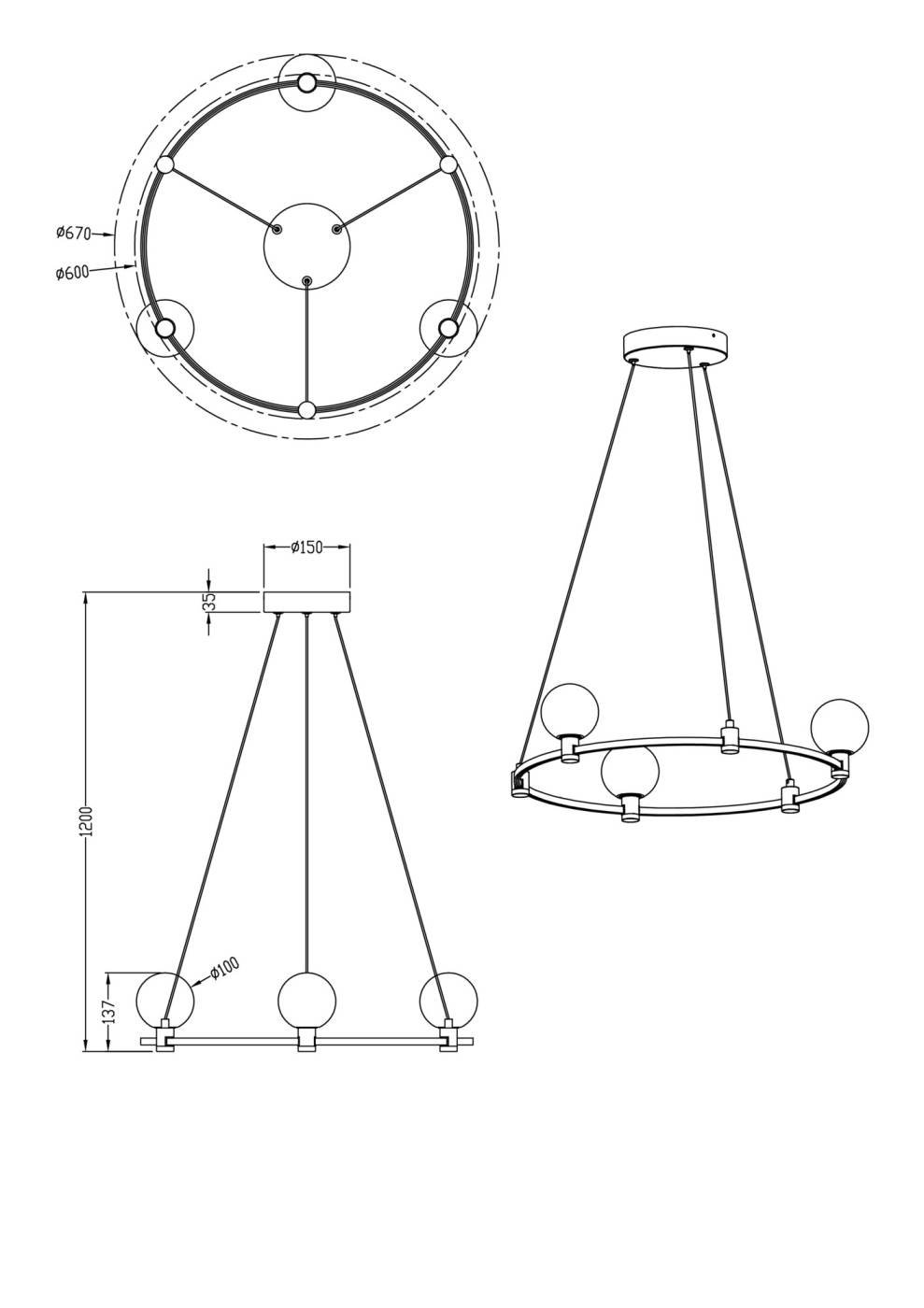 FR4005PL-03B1 Подвесная люстра Freya Urban FR4005PL-03B1