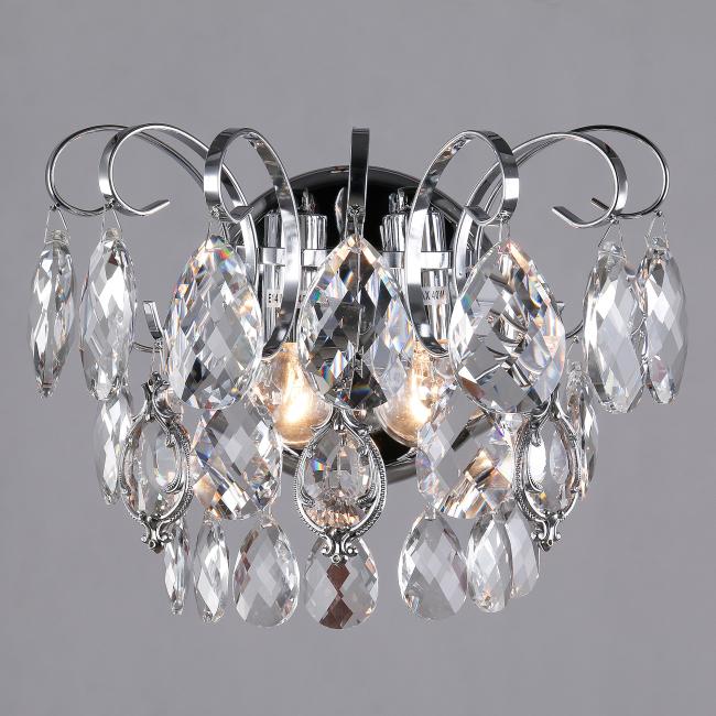 Настенное бра Eurosvet Crystal 10081/2 хром/прозрачный хрусталь Strotskis