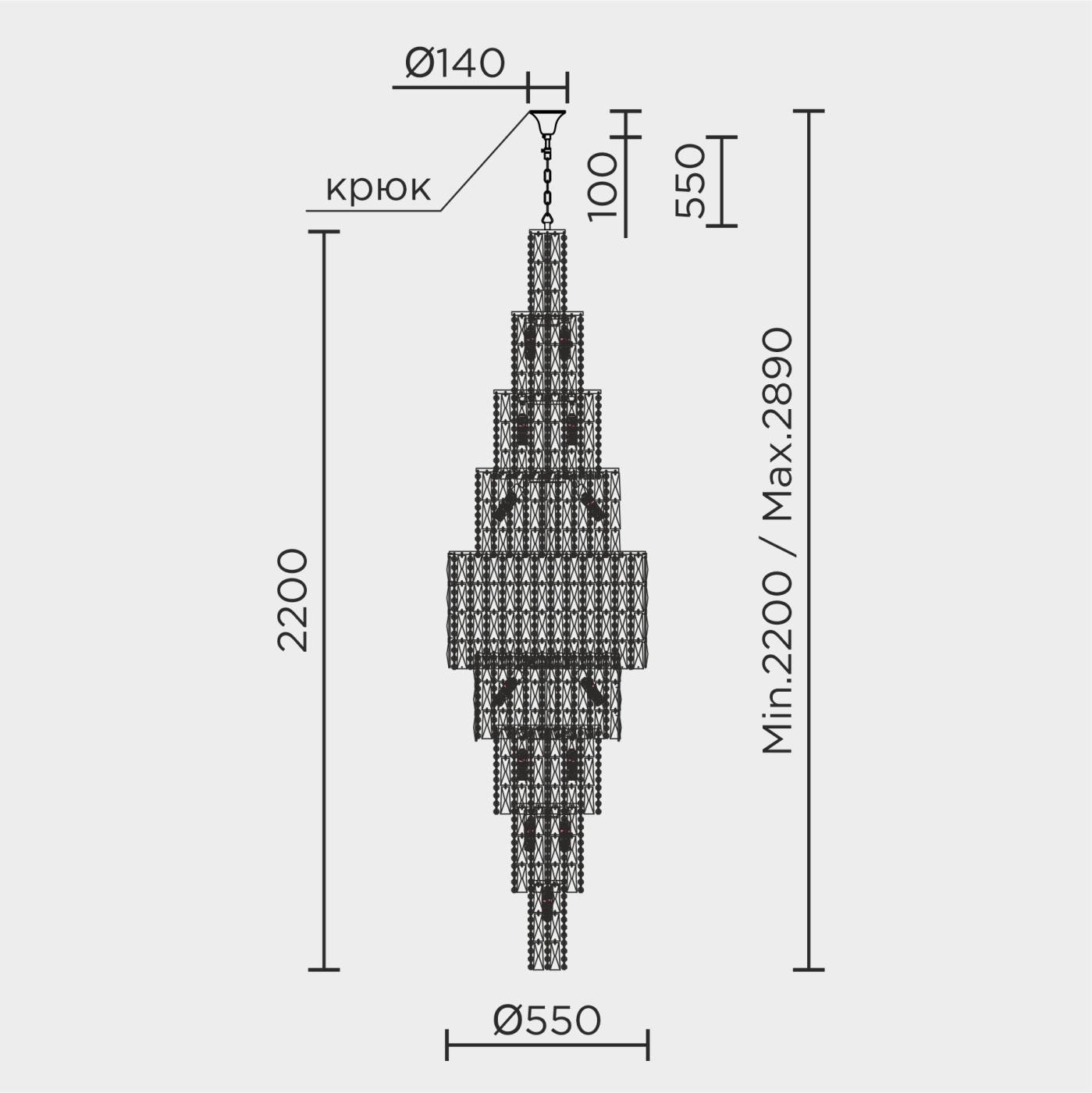 Люстра каскадная ML Modelux ML.900.35 GD