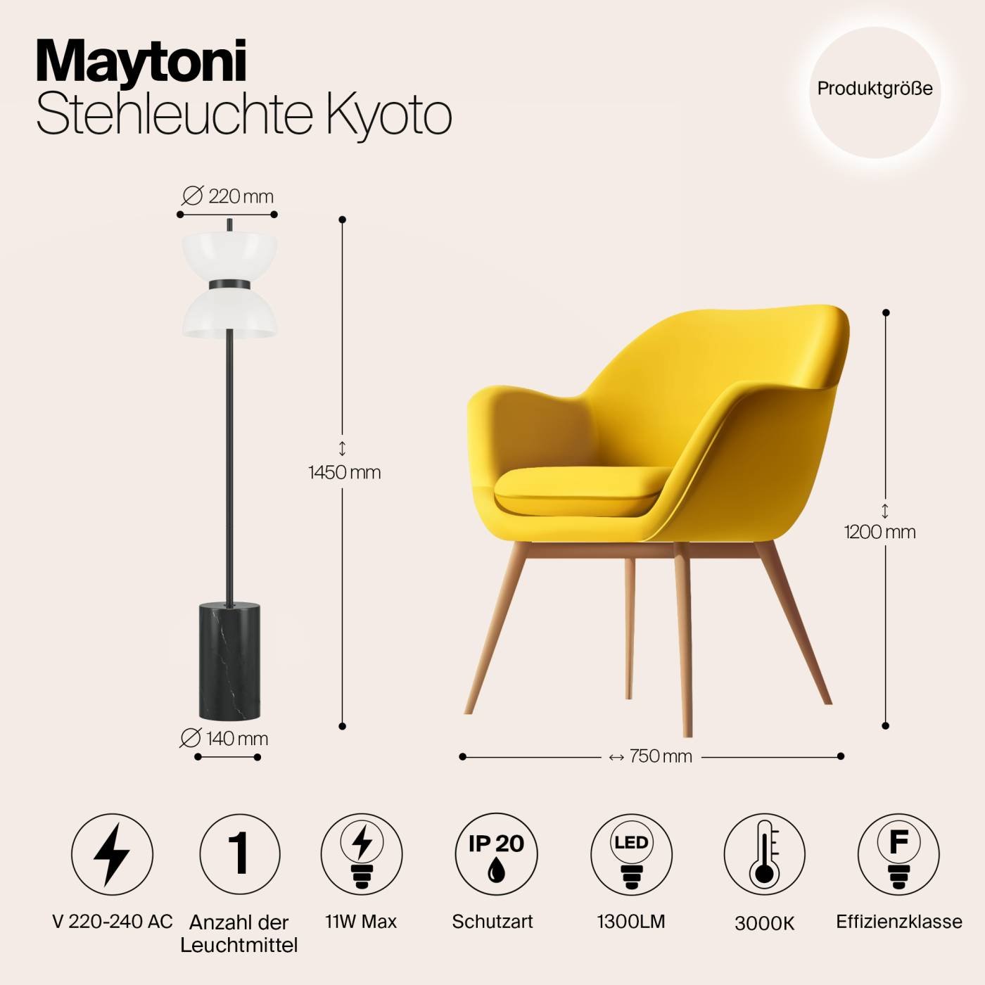 MOD178FL-L11B3K Торшер Maytoni Kyoto MOD178FL-L11B3K