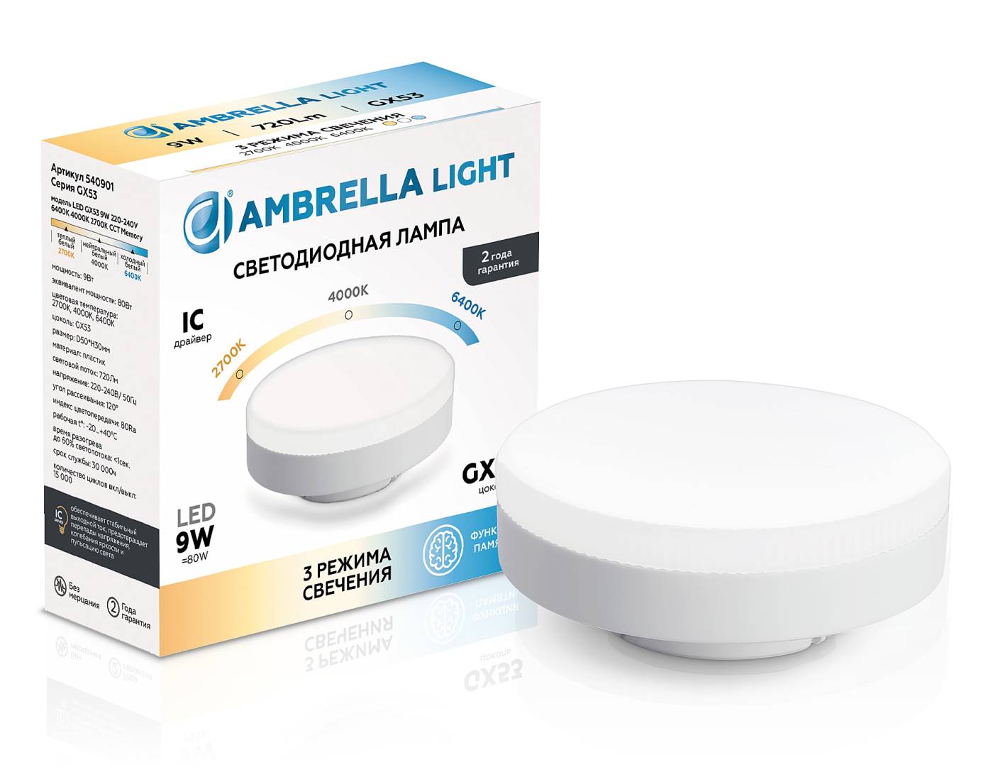 540901 Светодиодный модуль Ambrella Лампы светодиодные GX53 540901