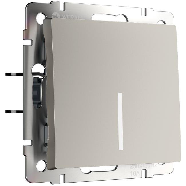 Выключатель Werkel W1210104/ Выключатель одноклавишный с подсветкой (дымчатый)