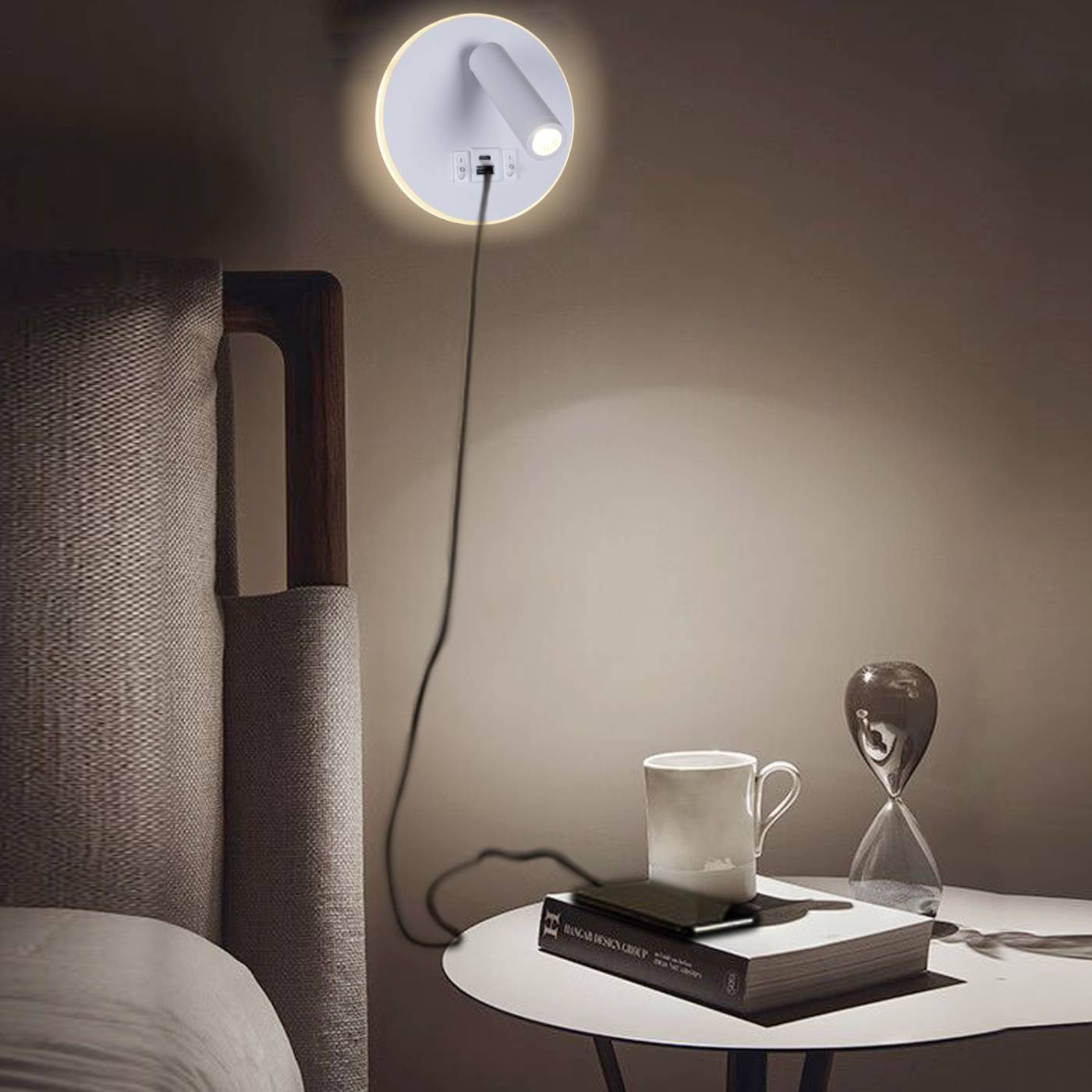 Настенный светильник Reluce 86203-9.2-001KT LED12W+USB WT