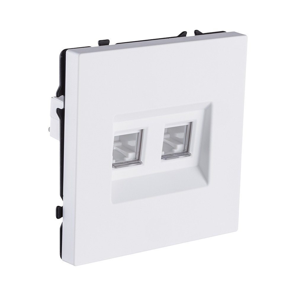 EC-018WH Розетка двойная Ethernet RJ45 Cat.6, белый матовый Kollinger Eclipse EC-018WH