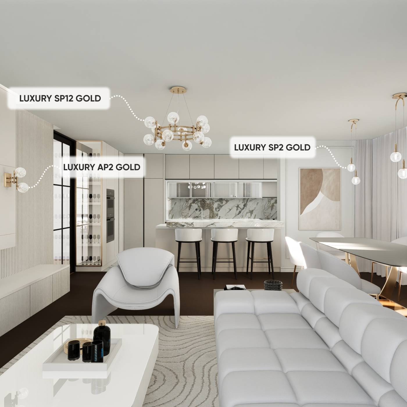 Подвесная люстра Crystal Lux Luxury LUXURY SP12 GOLD