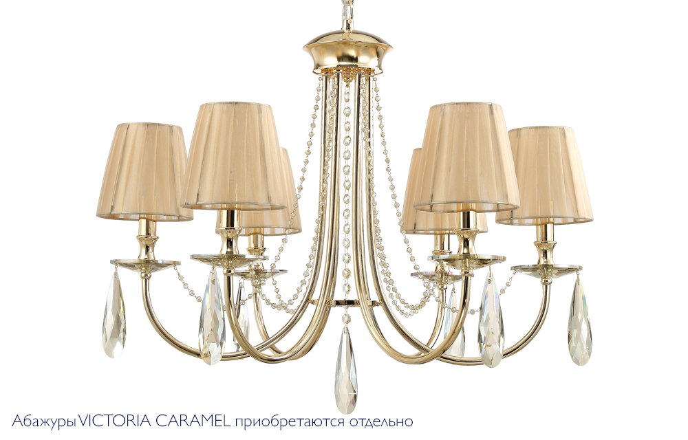 Подвесная люстра Crystal Lux Victoria VICTORIA SP6 GOLD/AMBER