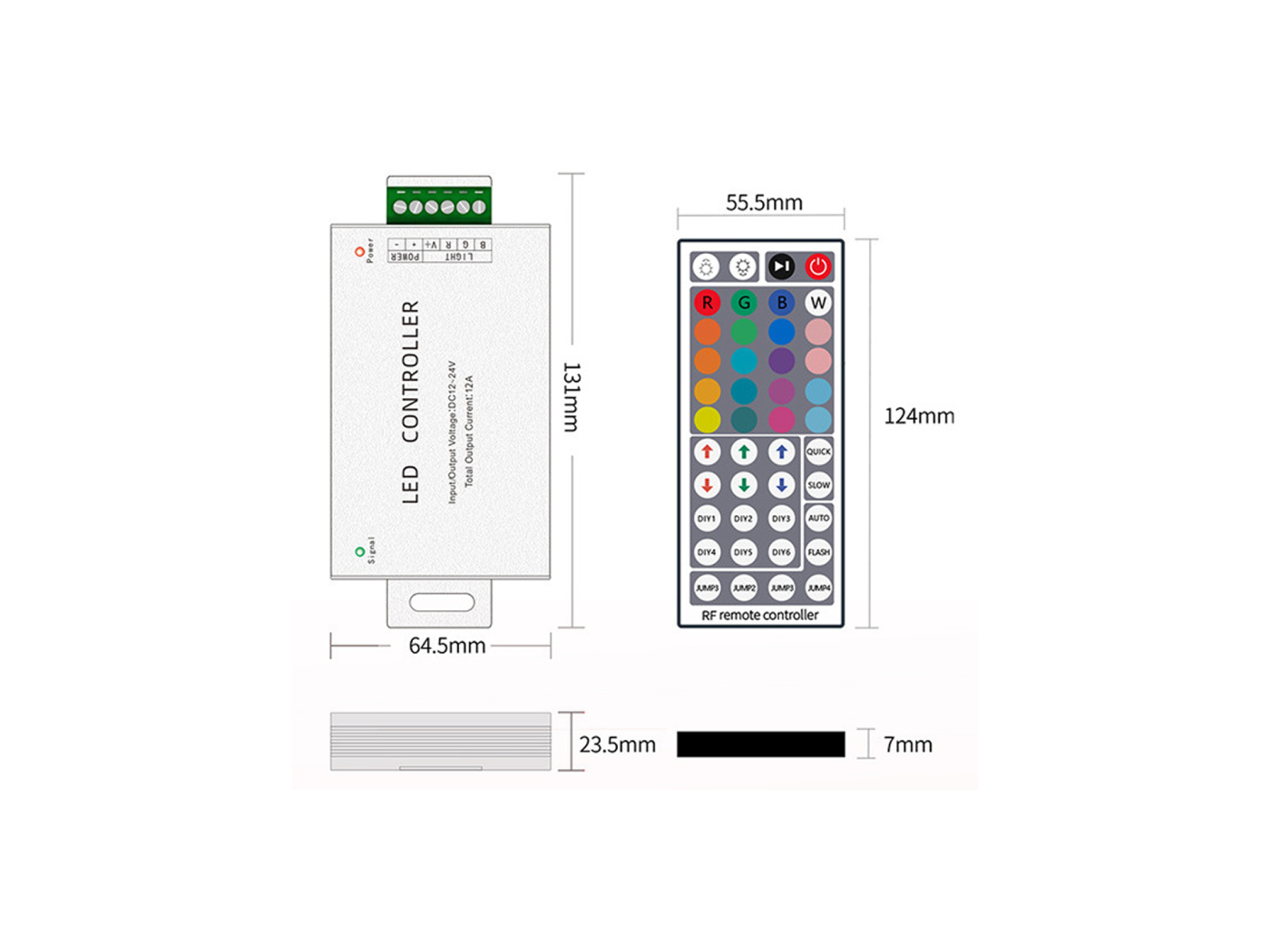 Контроллер радио MIX RGB 18А 12-24 Вольт, 44кн, RF-RGB-44-18A, SWG Standard 00000000933