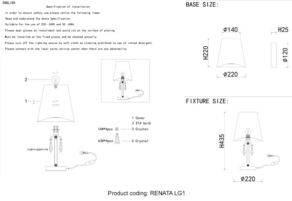 RENATA LG1 GOLD Настольная лампа Crystal Lux Renata RENATA LG1 GOLD