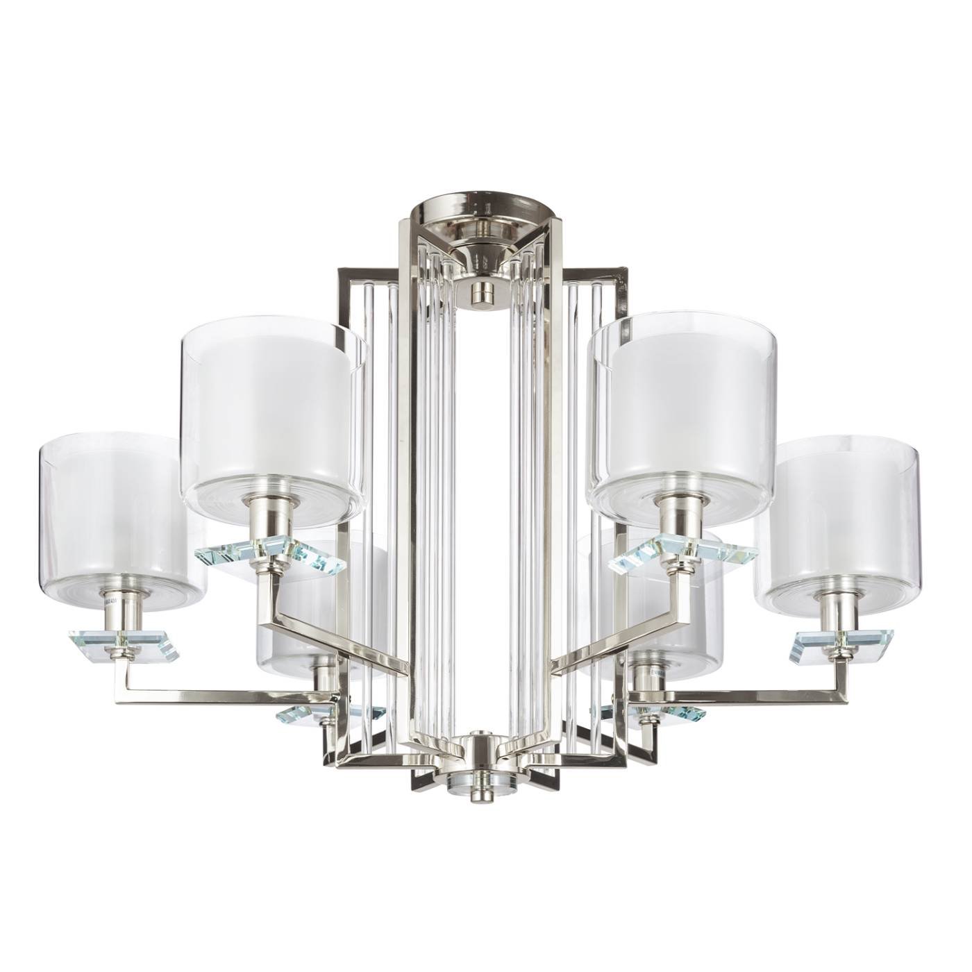 NICOLAS SP-PL6 NICKEL/WHITE Подвесная люстра Crystal Lux Nicolas NICOLAS SP-PL6 NICKEL/WHITE