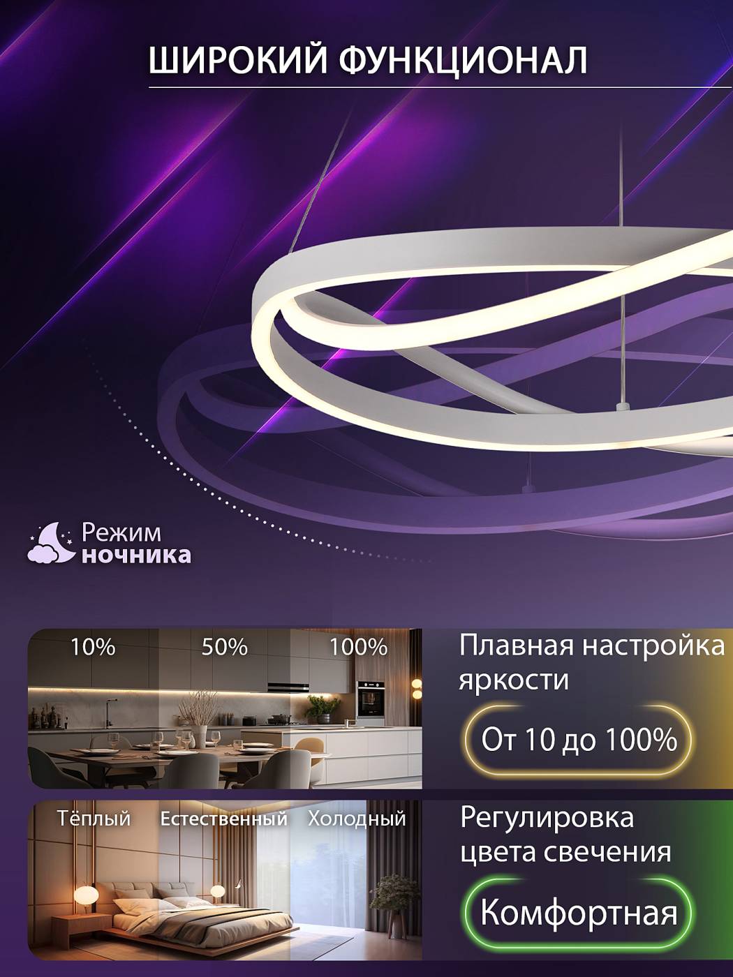 HIGH-TECH LED LAMPS 82055 Подвесная люстра Natali Kovaltseva Finam HIGH-TECH LED LAMPS 82055