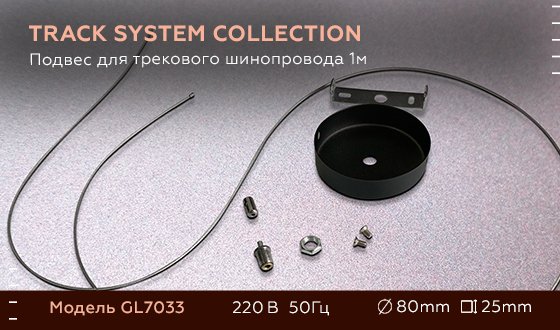 Подвес для трекового шинопровода 1м Ambrella Track System GL7033
