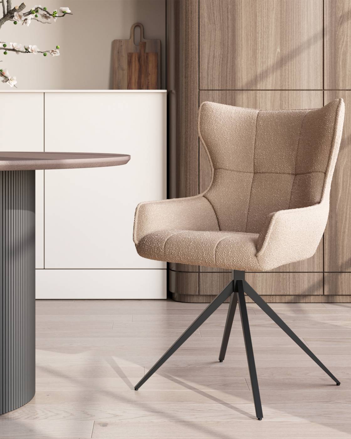 Стул вращающийся Stool Group Carlene DC-2409007 beige FL26