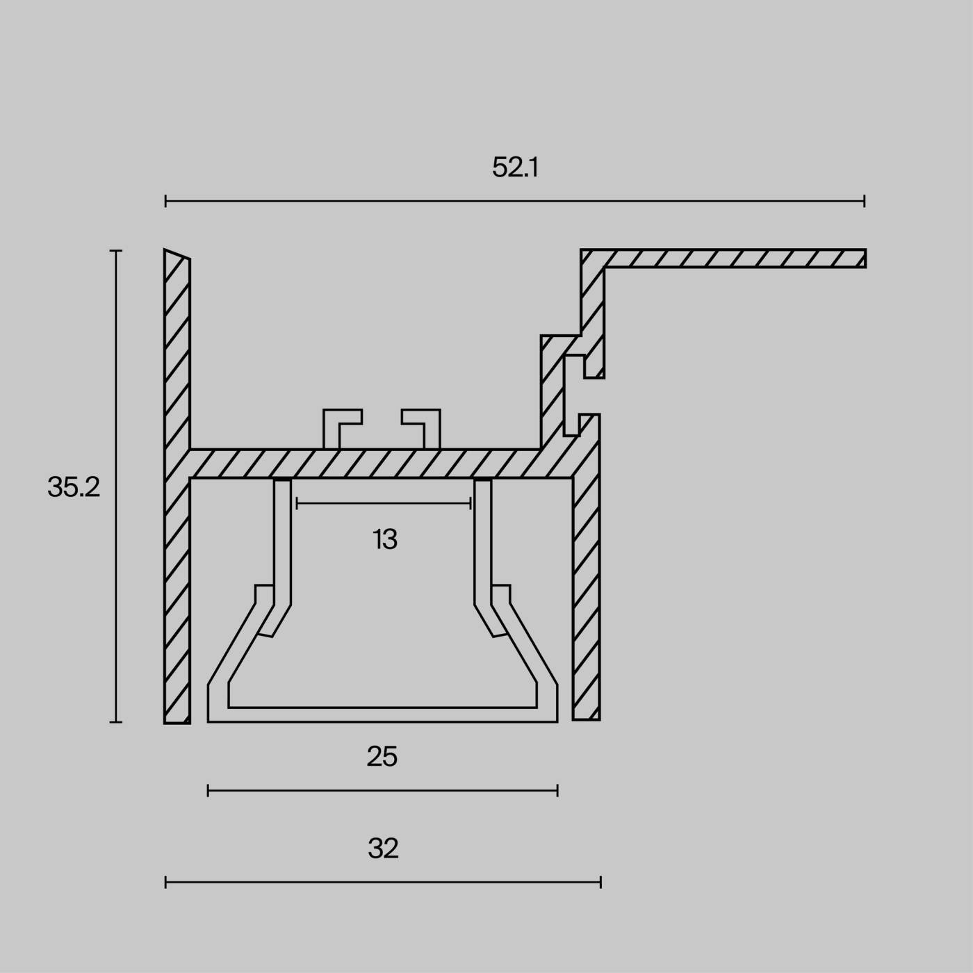 Профиль Maytoni Алюминиевый профиль ALM012S-2M