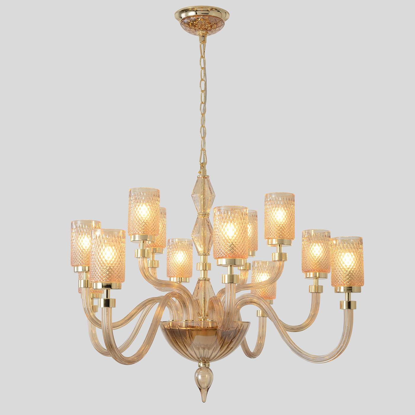 SILVESTRO SP12 AMBER Подвесная люстра Crystal Lux Silvestro SILVESTRO SP12 AMBER