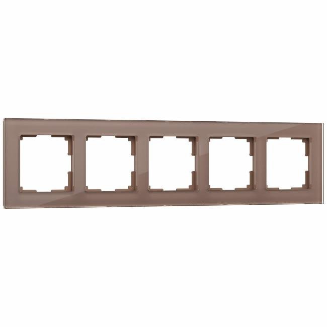 W0051142/ Рамка на 5 постов Favorit (латте, стекло) Рамка Werkel W0051142/ Рамка на 5 постов Favorit (латте, стекло)
