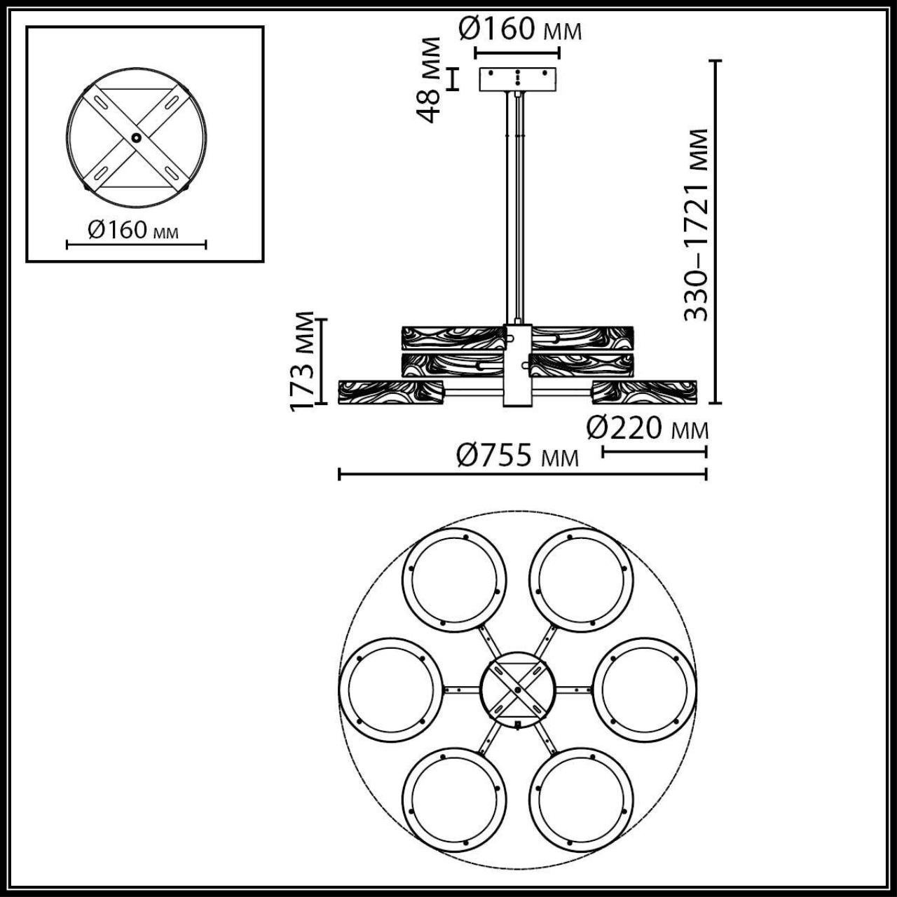 5451/99L Подвесная люстра Riviera Odeon Light EXCLUSIVE 5451/99L