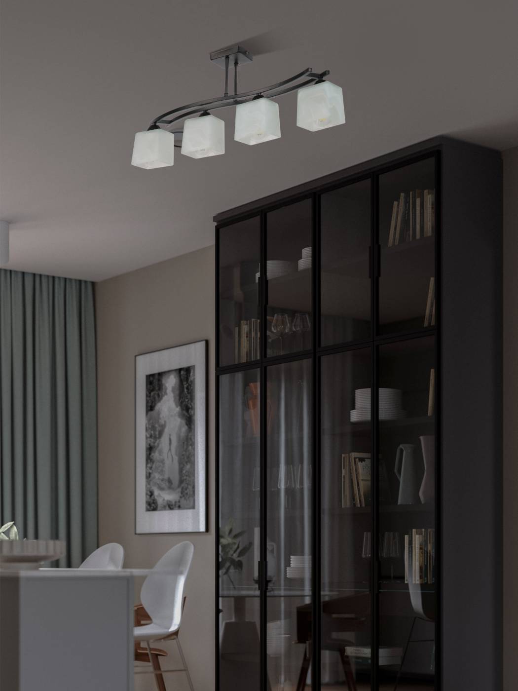 Потолочная люстра Мелодия Света Еврокаркасы Кубы 000050560