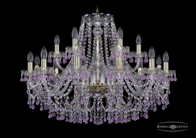 1410/12+6/300 G V7010 Подвесная хрустальная люстра 1410 Bohemia 1410/12+6/300 G V7010