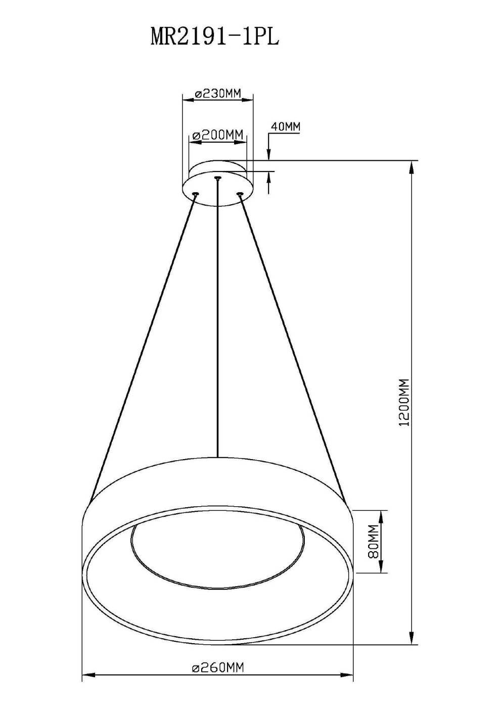 Подвесная люстра MyFar Shannon MR2191-1PL