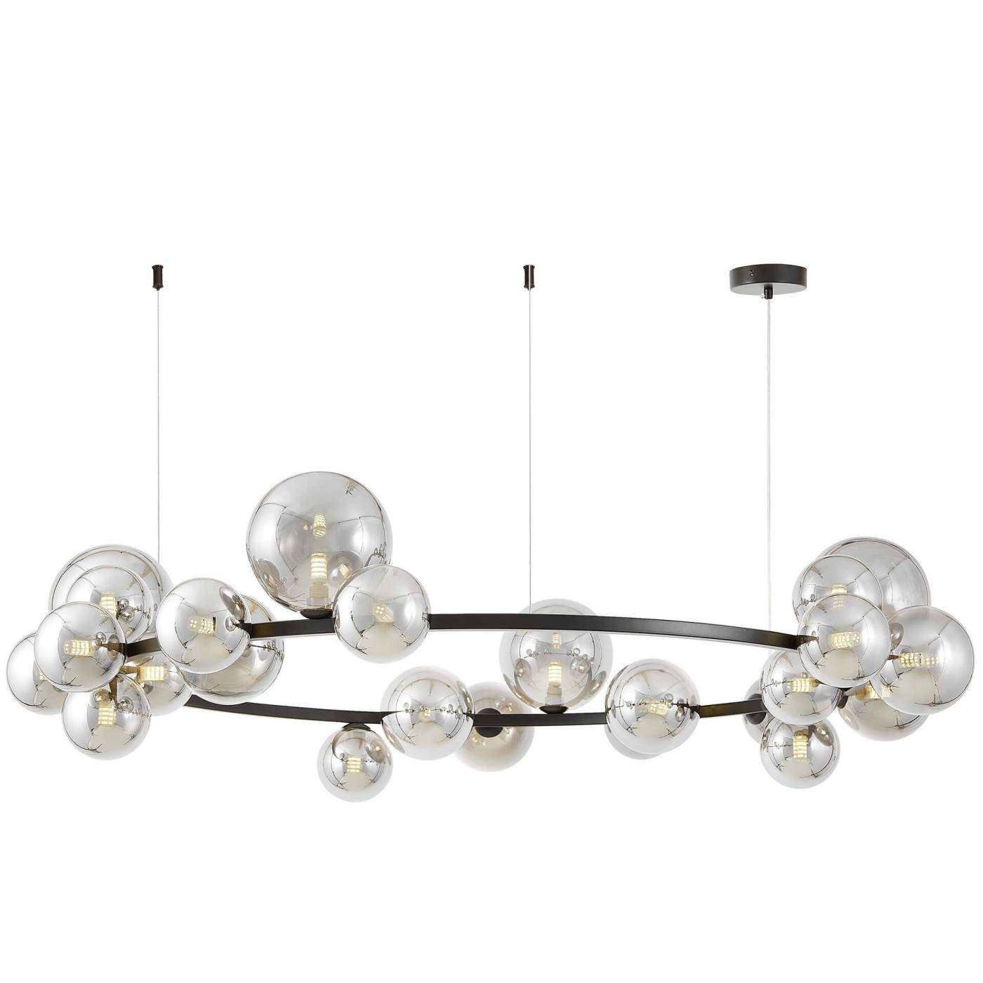 Подвесная люстра Lumina Deco Merido LDP 7033-24 BK+GY