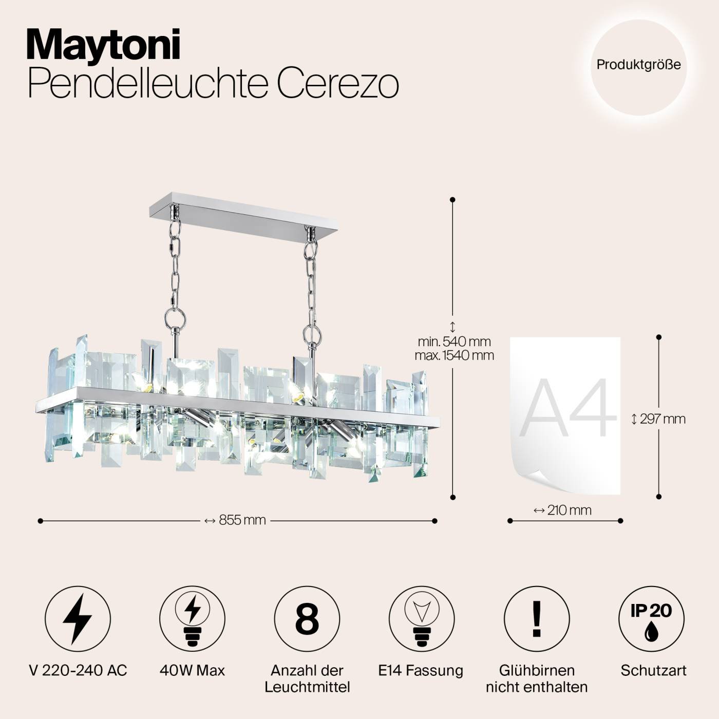 MOD201PL-08N Подвесная люстра Maytoni Cerezo MOD201PL-08N