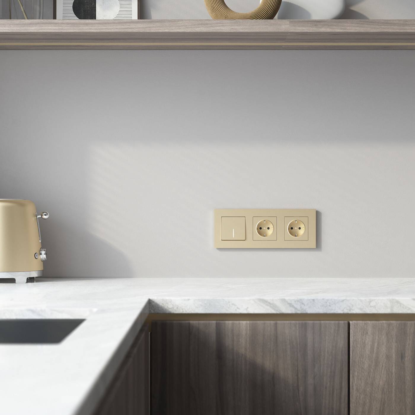 Рамка Werkel W0032911/ Рамка на 3 поста Slab (шампань софт)