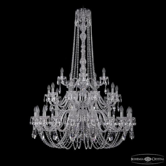 Подвесная хрустальная люстра 1402 Bohemia 1402/20+10+5/400/h-158/3d Ni