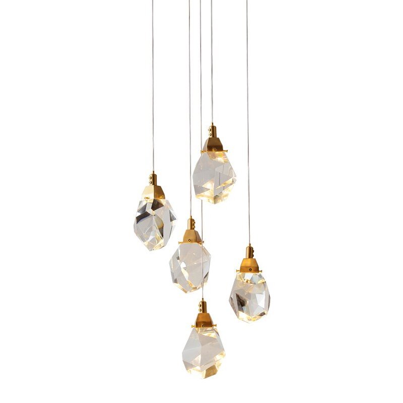 9701P/5R brass Светильник подвесной Delight Collection Crystal rock II 9701P/5R brass