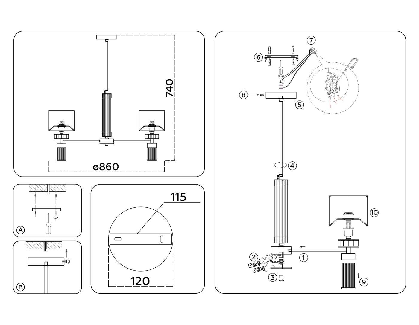 LH71303 Потолочная люстра Ambrella Classic LH71303
