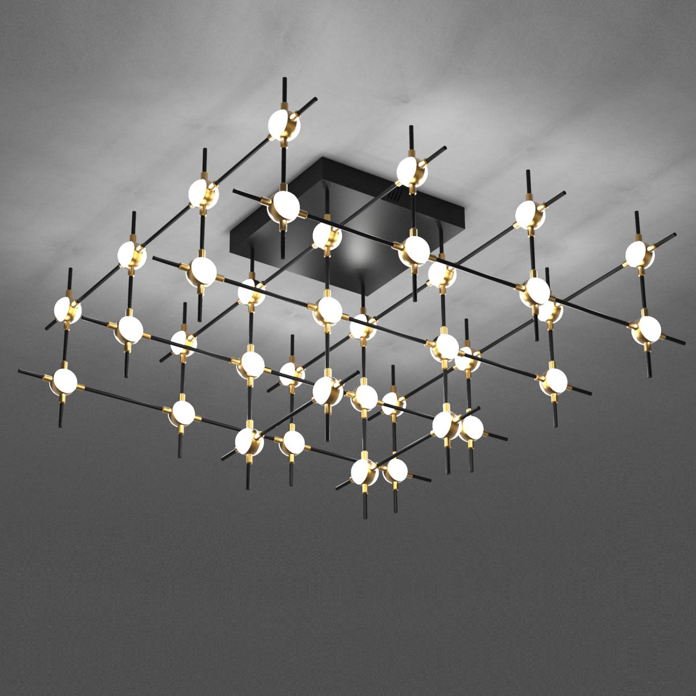MX18001067-36A black/gold Потолочная люстра Delight Collection Molecular MX18001067-36A black/gold