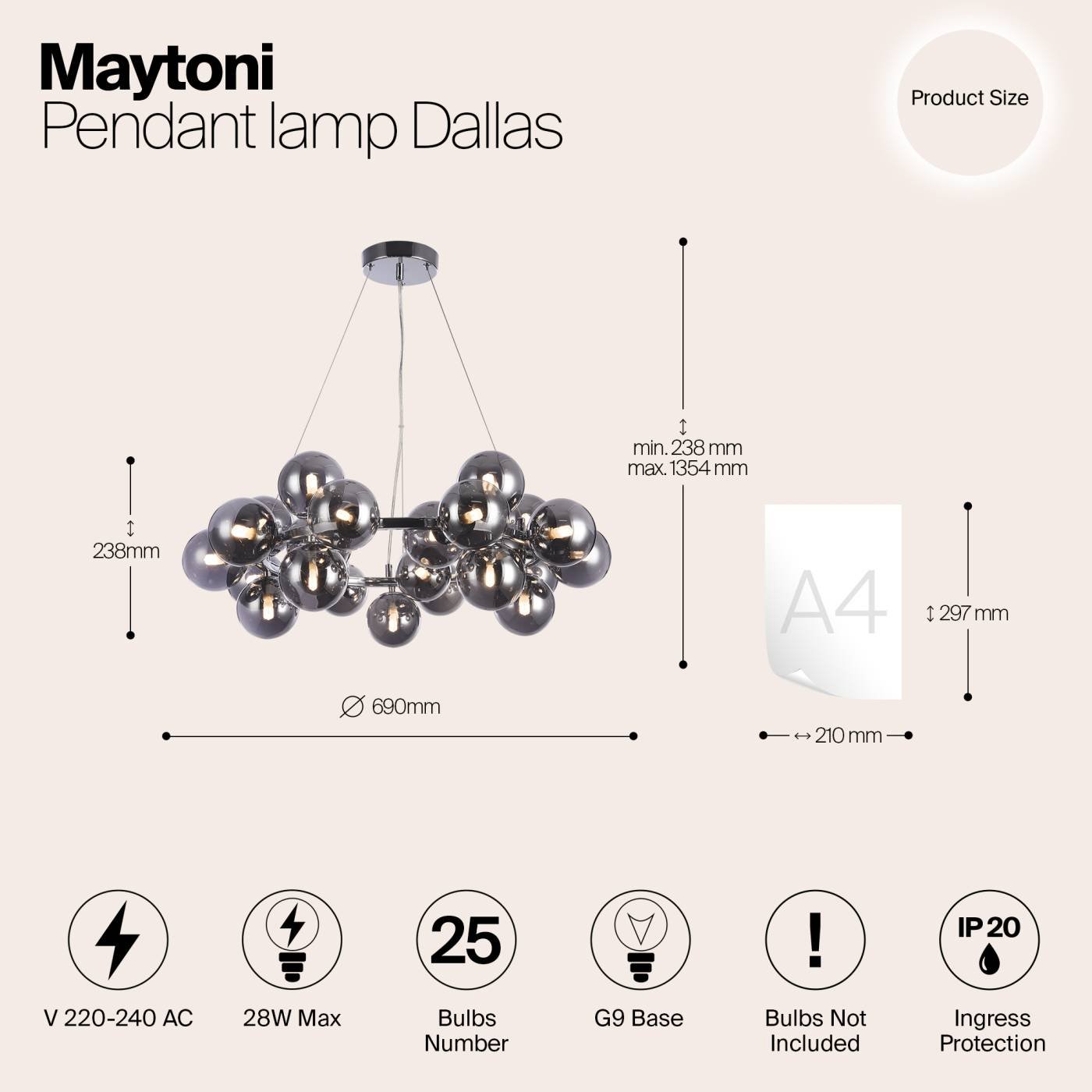 Подвесная люстра Maytoni Dallas MOD548PL-25CH