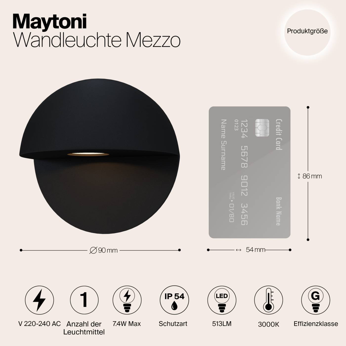 O033WL-L7B3K Уличный LED настенный светильник Maytoni Mezzo O033WL-L7B3K