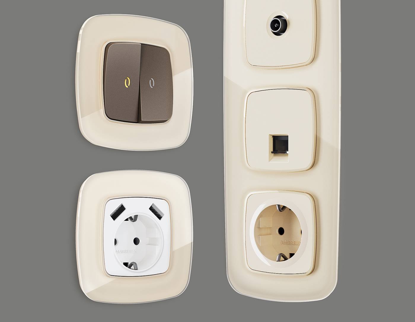 OF350303 Рамка Ambrella Volt Radian Стекло натуральное OF350303