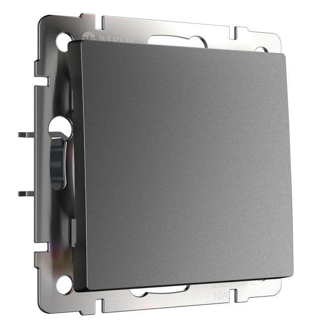 W1112064/ Выключатель одноклавишный проходной (графит матовый) Выключатель Werkel W1112064/ Выключатель одноклавишный проходной (графит матовый)