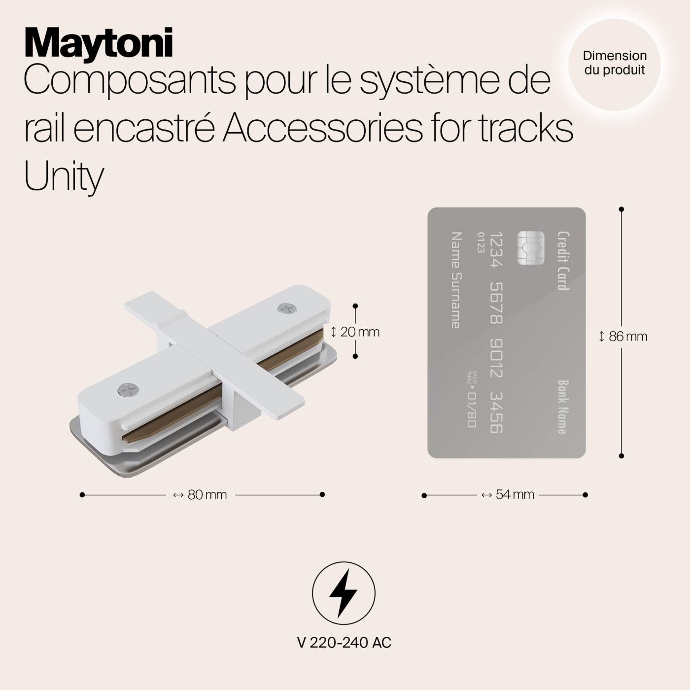 TRA002C-11W Прямой коннектор Maytoni Accessories for tracks TRA002C-11W