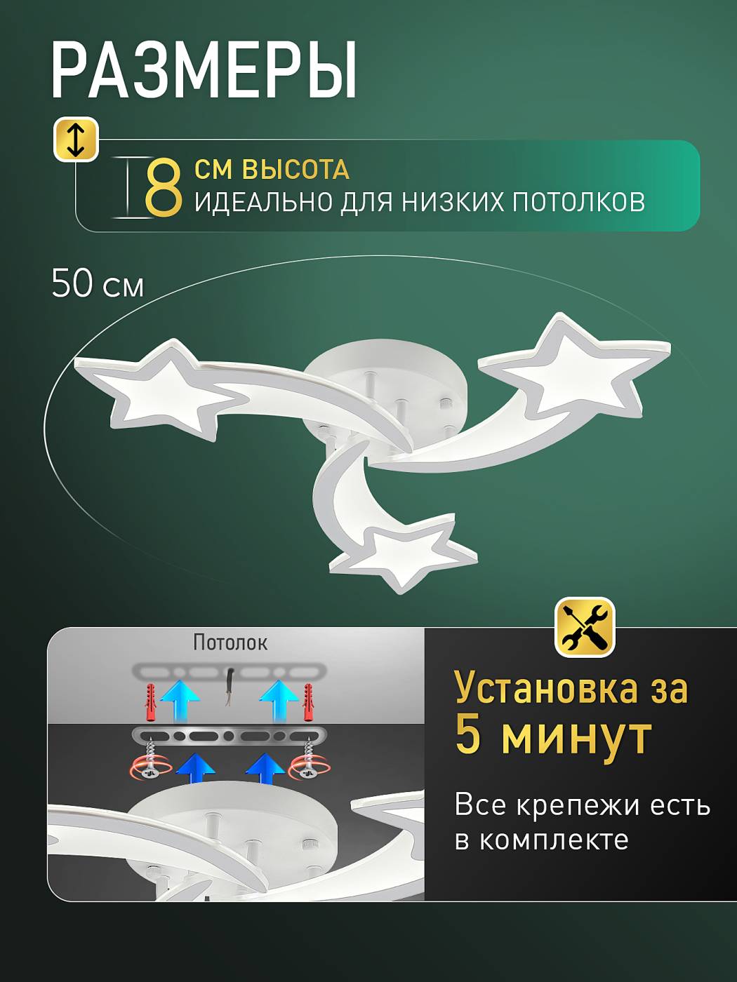 LED LAMPS 85010 Потолочная люстра Natali Kovaltseva Star Ii LED LAMPS 85010