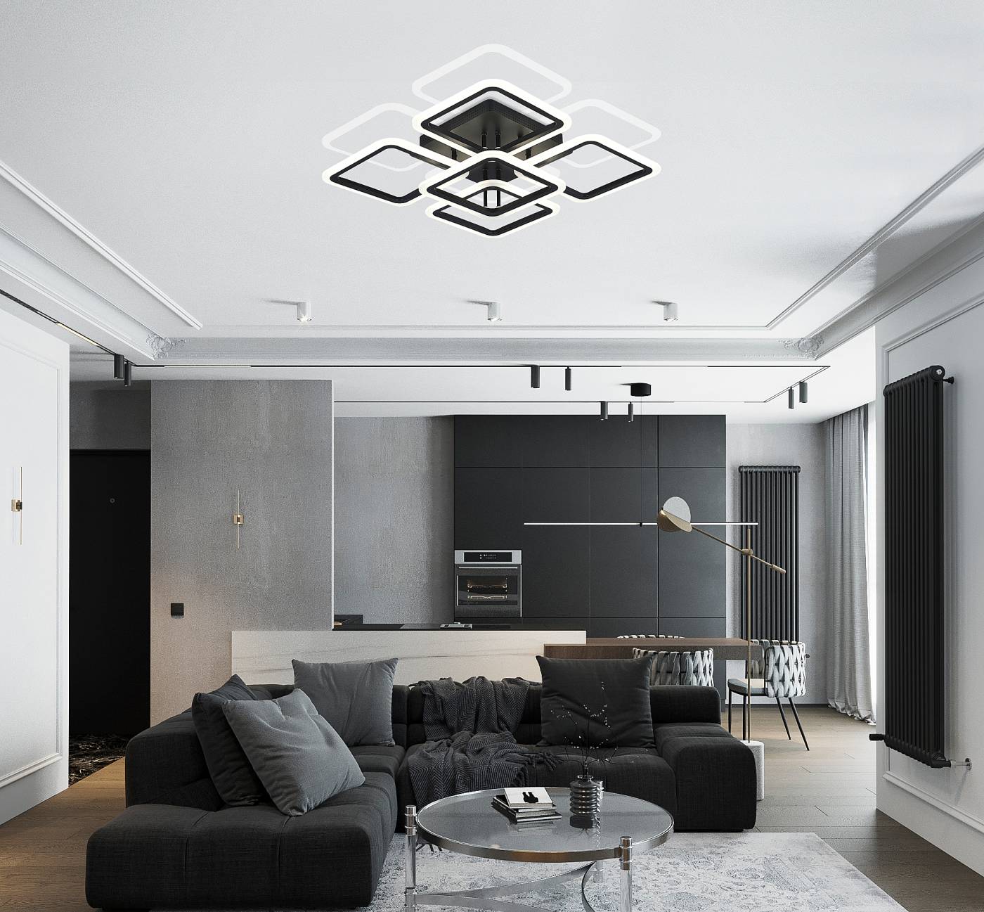 HIGH-TECH LED LAMPS 82022 BLACK Потолочная люстра Natali Kovaltseva Spektr HIGH-TECH LED LAMPS 82022 BLACK