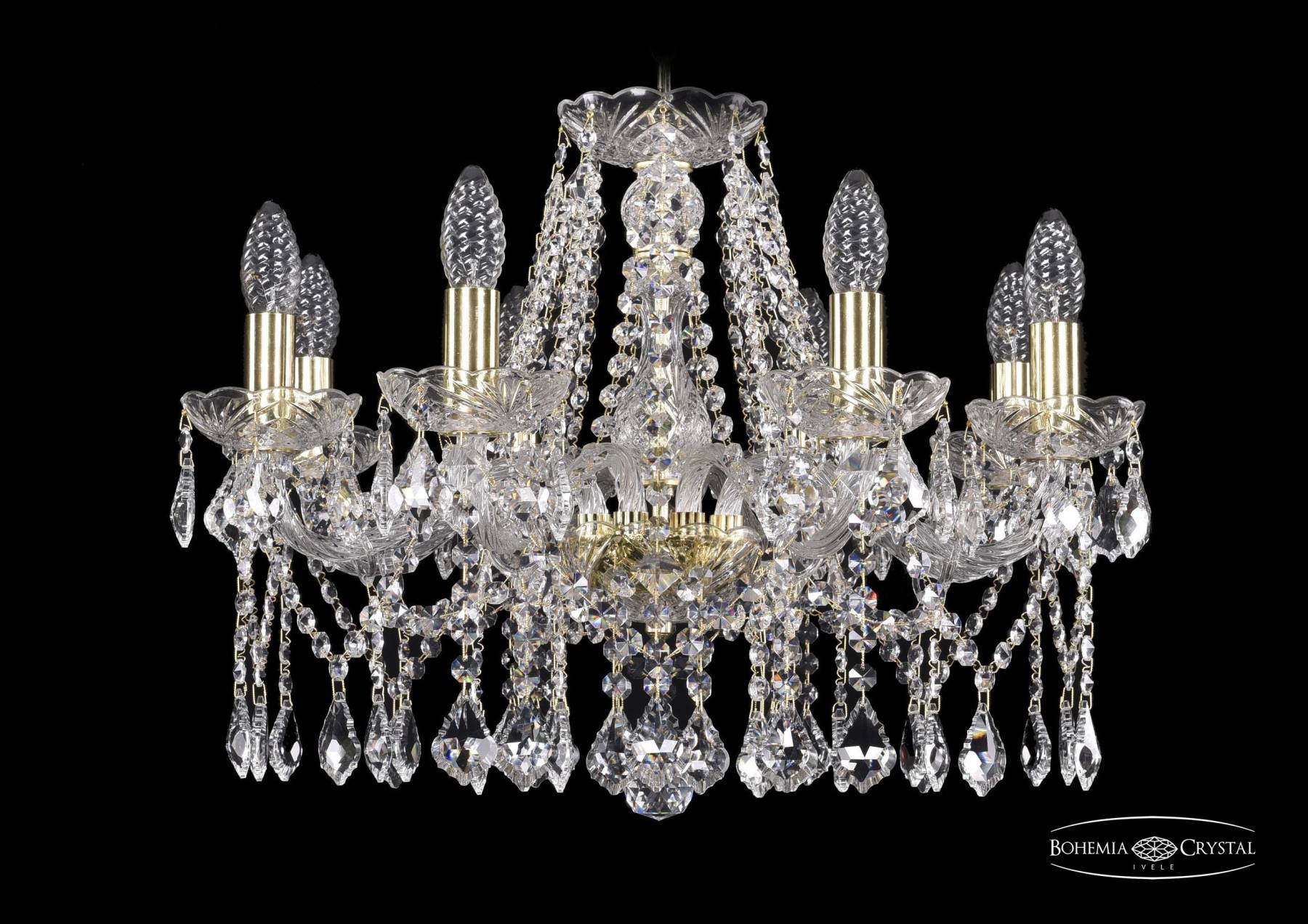 1413/8/200 G Leafs Подвесная хрустальная люстра 1413 Bohemia 1413/8/200 G Leafs