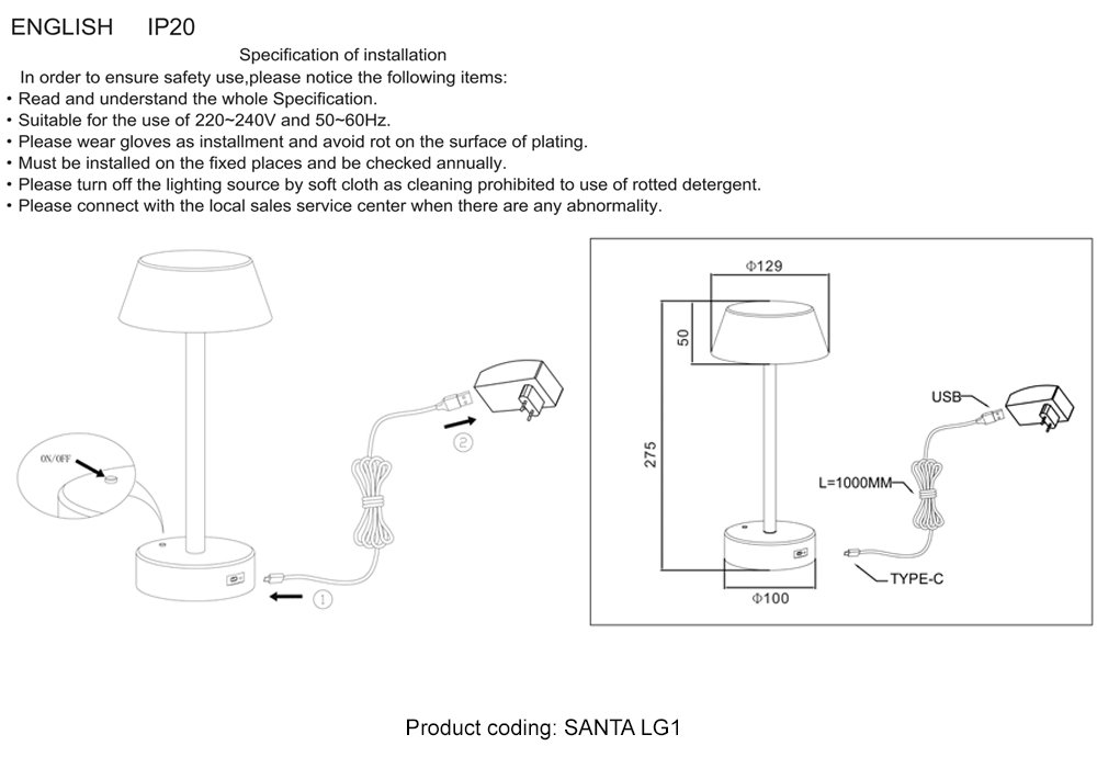 SANTA LG1 GOLD Настольная лампа Crystal Lux Santa SANTA LG1 GOLD