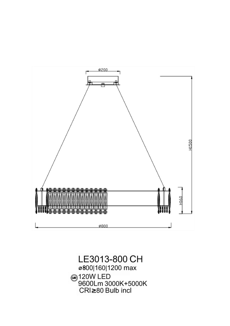 LE3013-800 CH Подвесная люстра LEON Chatelaine LE3013-800 CH