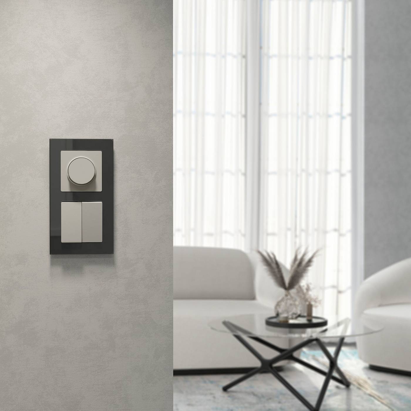 Выключатель Werkel W1222004/ Выключатель двухклавишный проходной (дымчатый)
