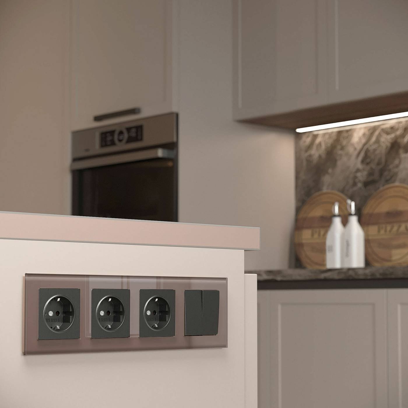 W0041142/ Рамка на 4 поста Favorit (латте, стекло) Рамка Werkel W0041142/ Рамка на 4 поста Favorit (латте, стекло)