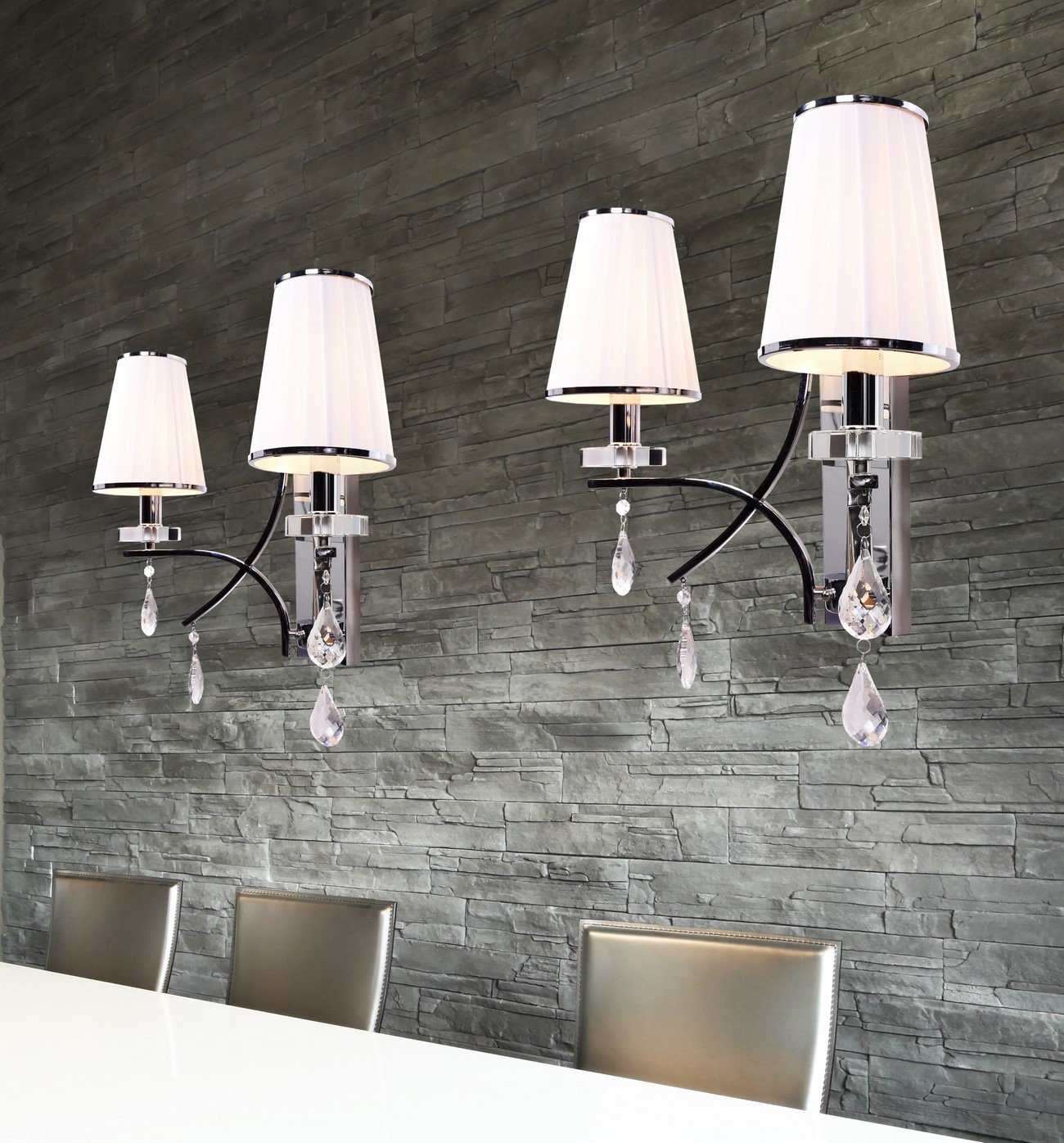 Настенное бра Lumina Deco LDW 66247-2 WT+CHR